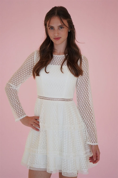 Konfirmationskjole Celina i blonde med A-facon